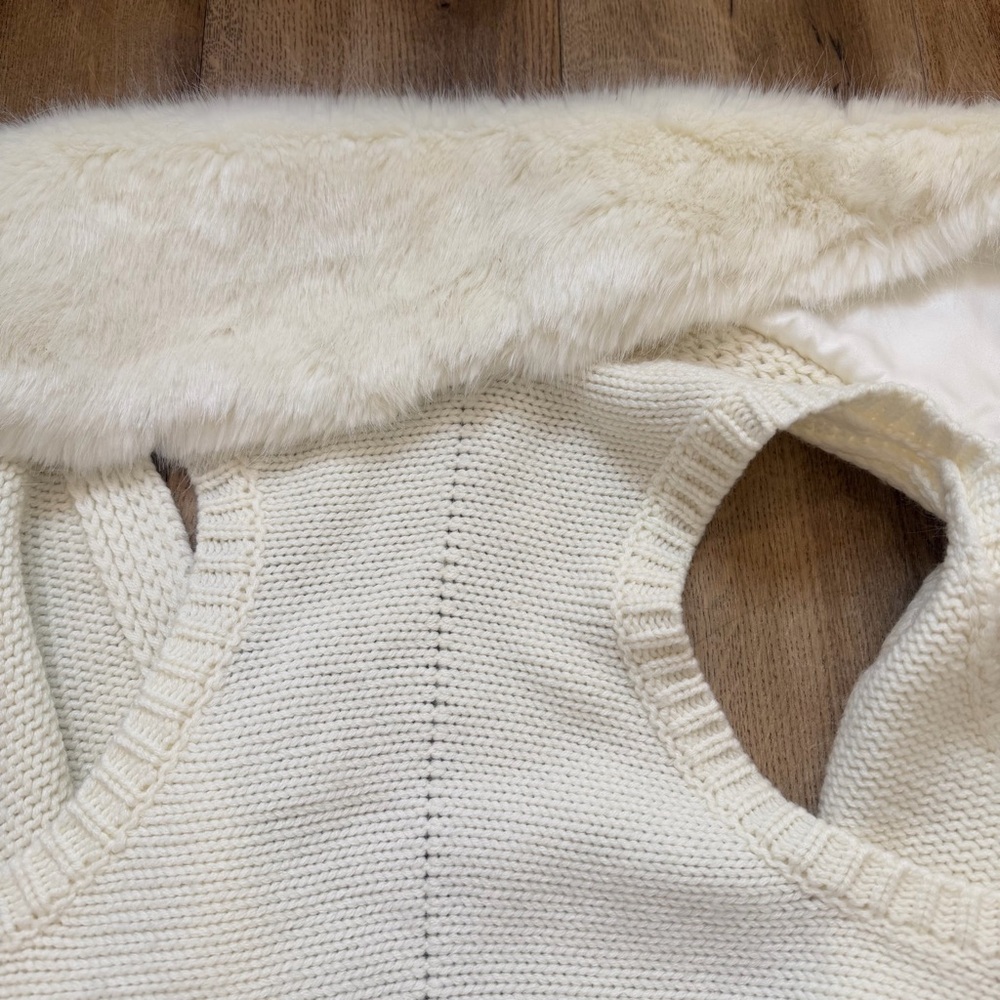 KAUFMAN FRANCO Fur Collar Cardigan Wool Blend Vest Size Small - Picture 12 of 15